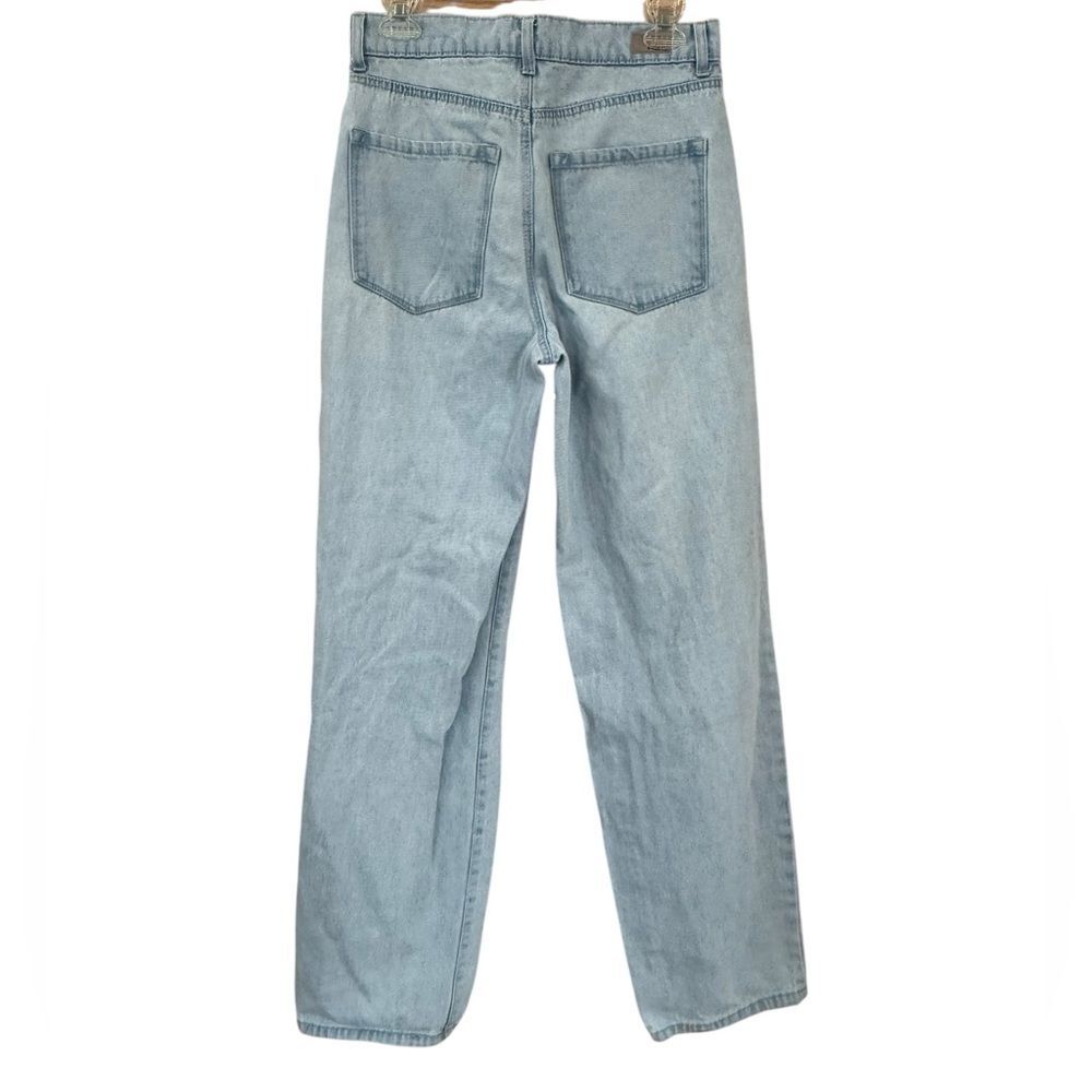 RSQ Baggy Jean Women 27 Light Blue Distressed Denim Tapered Organic Cotton Blend - Picture 2 of 6